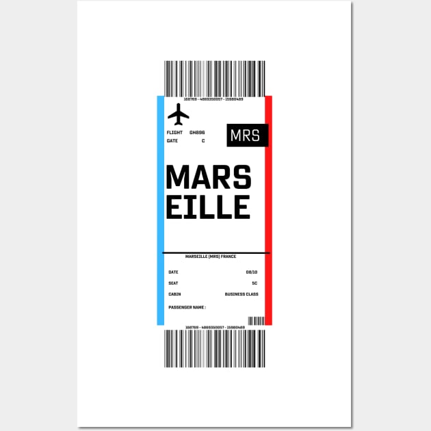 Boarding pass for Marseille Wall Art by ghjura